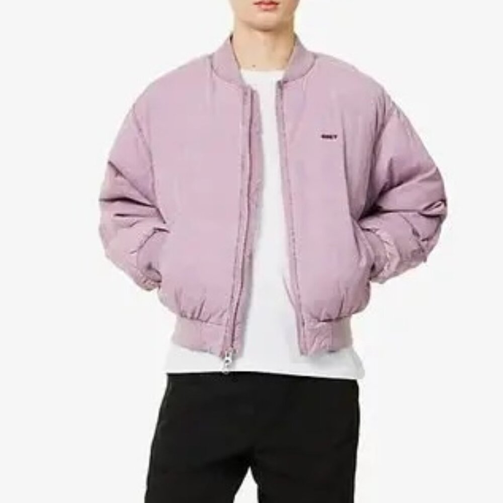 obey flight padded relaxed-fit woven-blend jacket SZ S - Picture 3 of 10